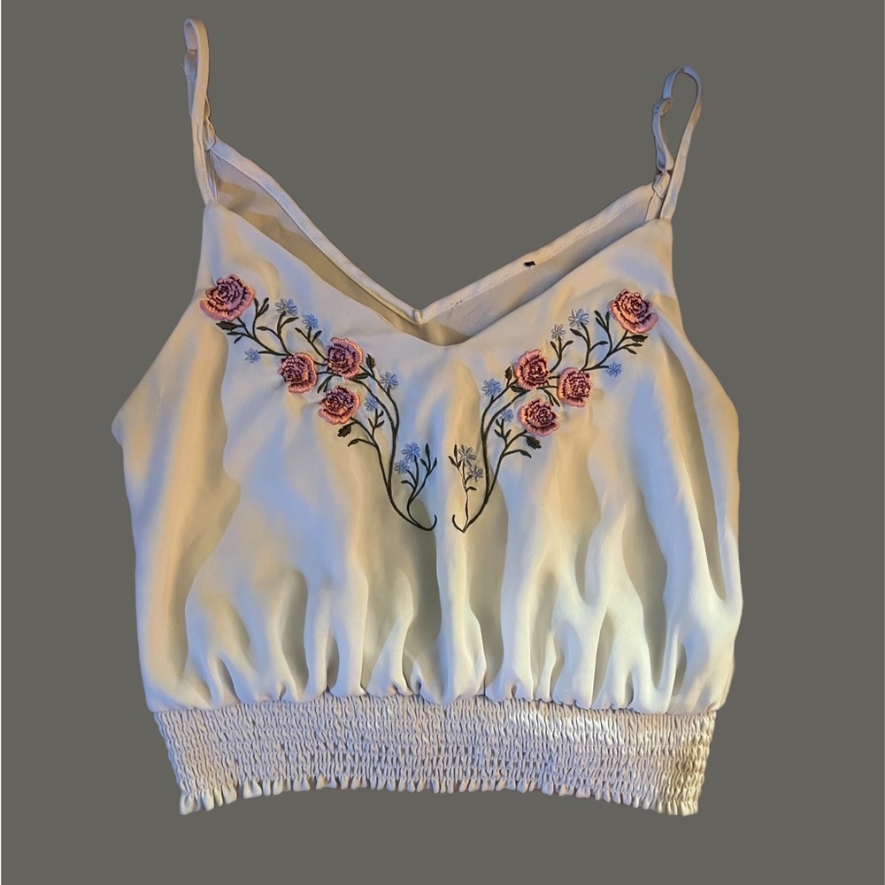 White Floral Blouse